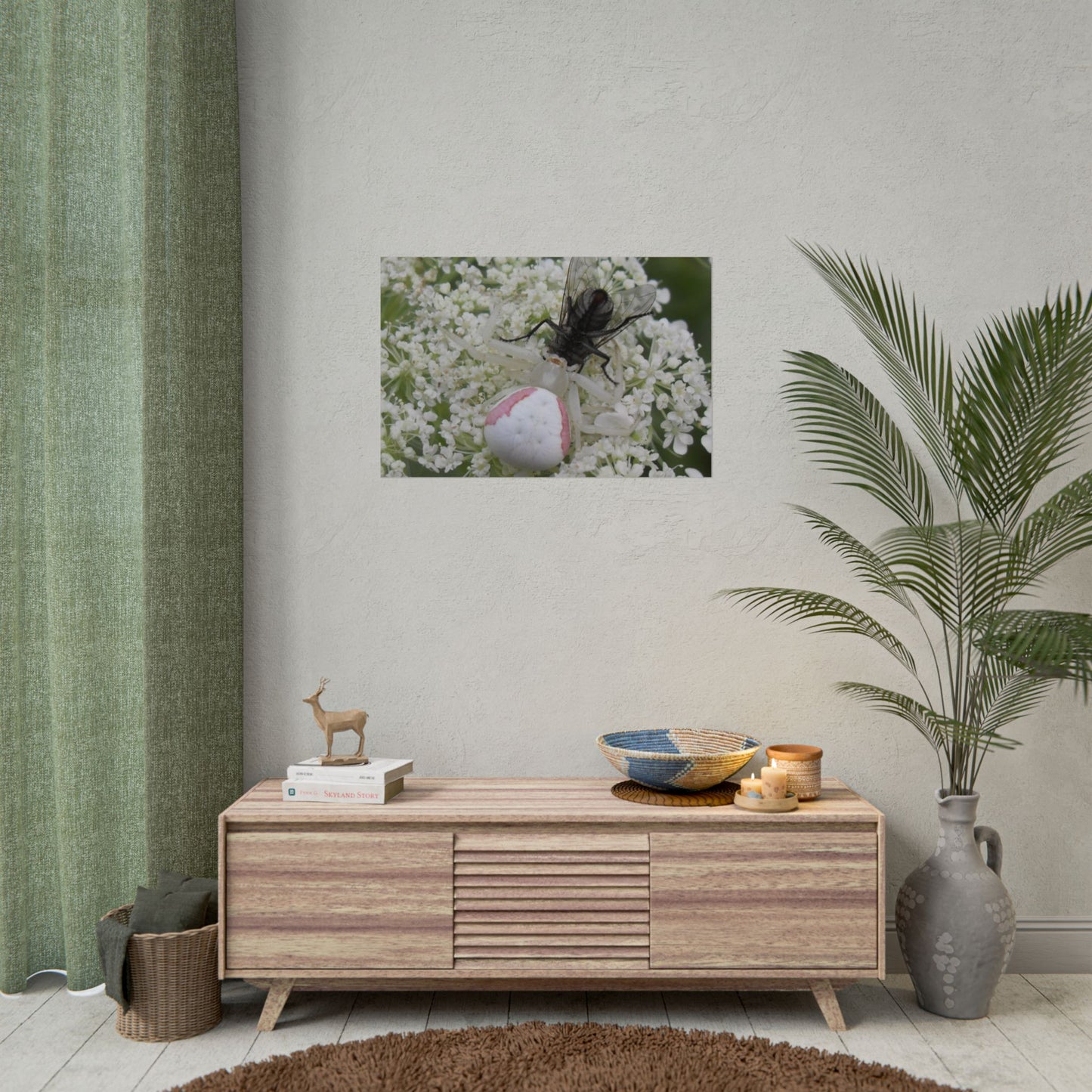 Pink Crab Spider Poster